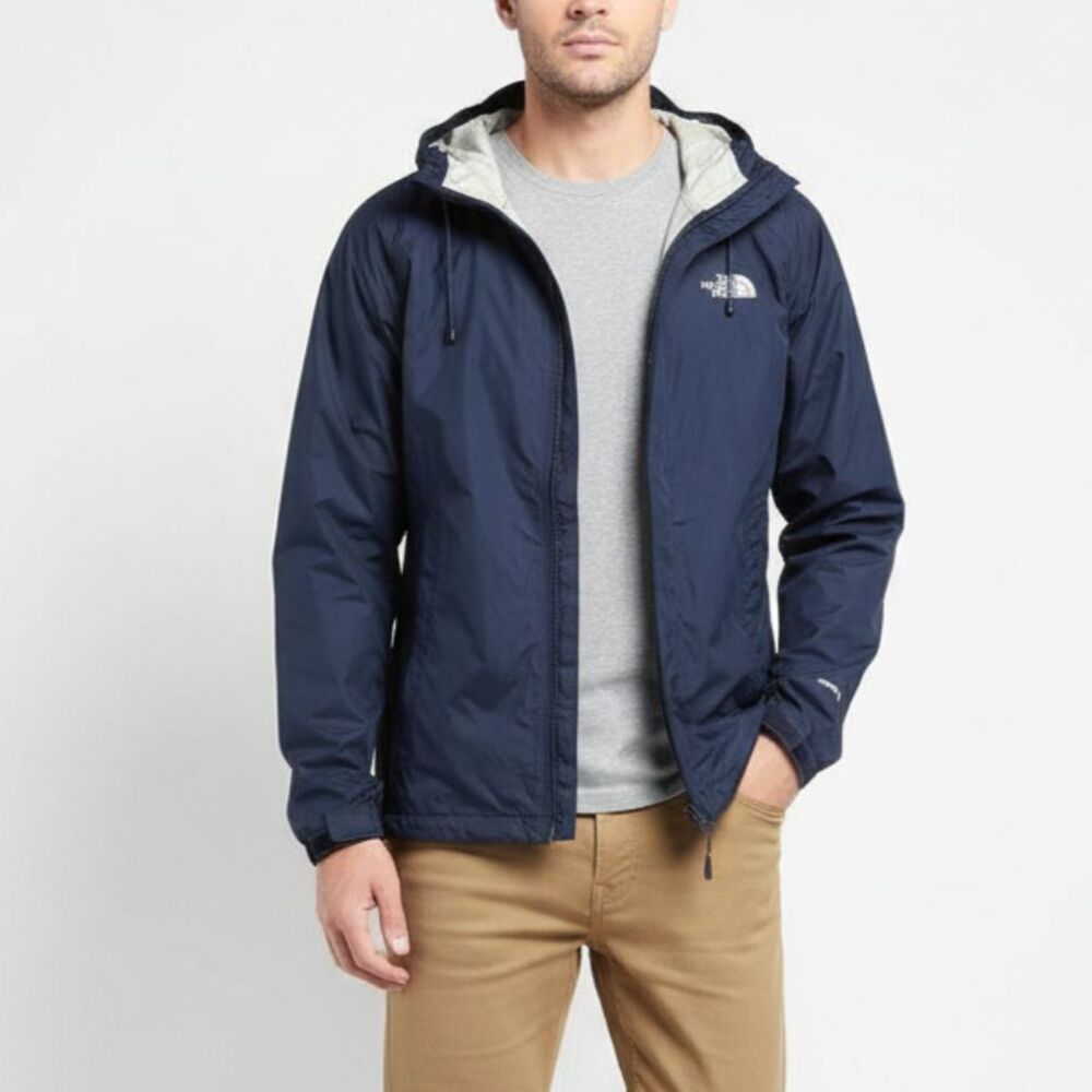 The North Face Blue Zip Up Hooded HyVent Long Sleeve Windbreaker Jacket XS